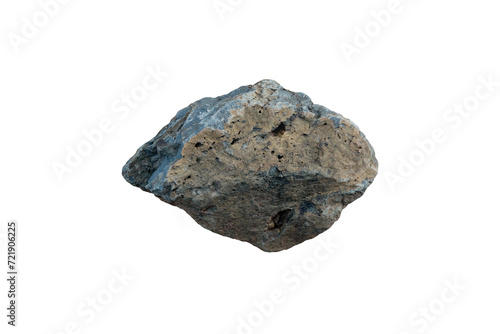 Cut out vascular basalt extrusive igneous rock isolated on white background.