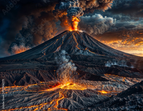 a giant vulcano eruption. generative ai