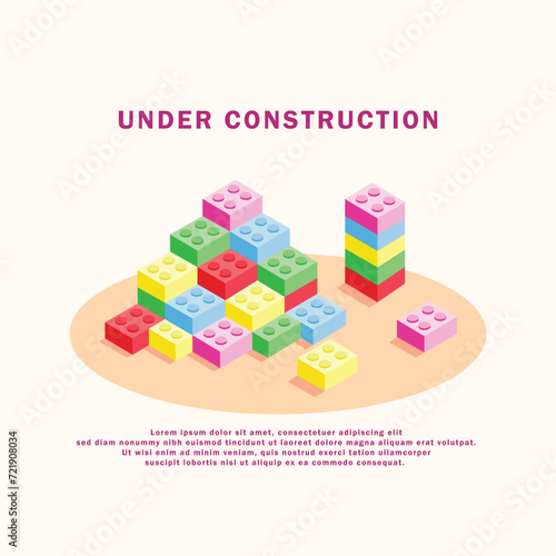 brick under construction background design