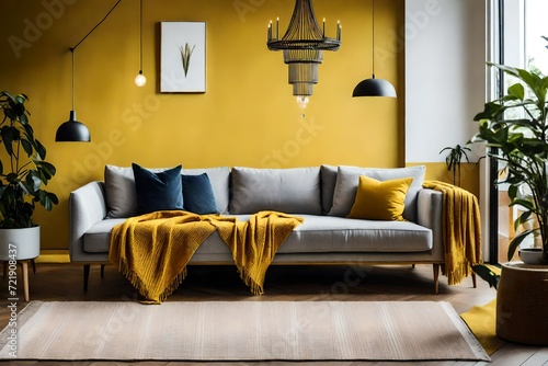 living room interior with sofa