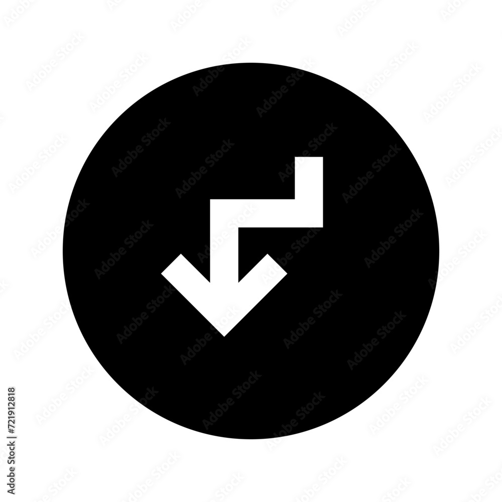 Down Direction Arrow Circular Black Icon Down Direction Arrow Circular Black Icon