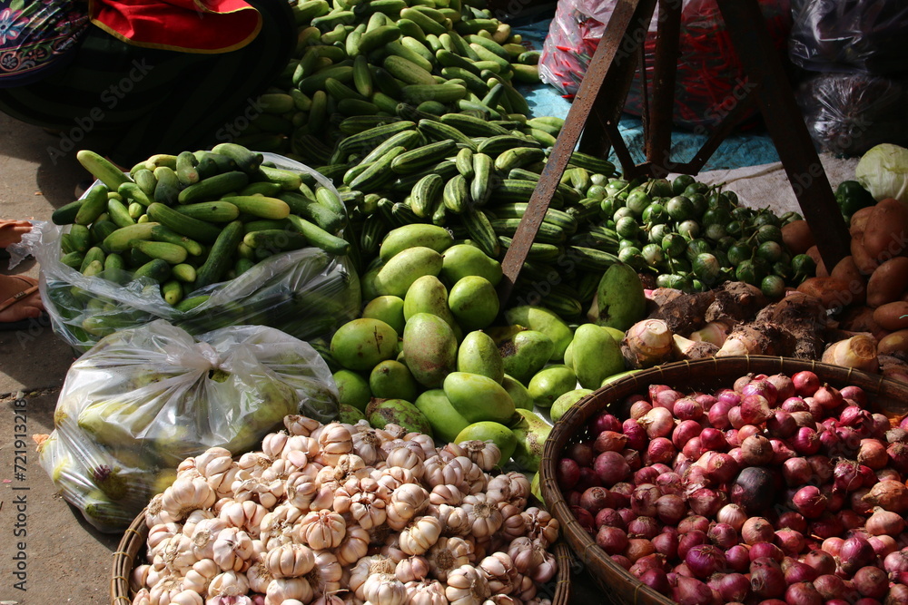 Vegetables on a Market Stall in Kratié (Cambodia)