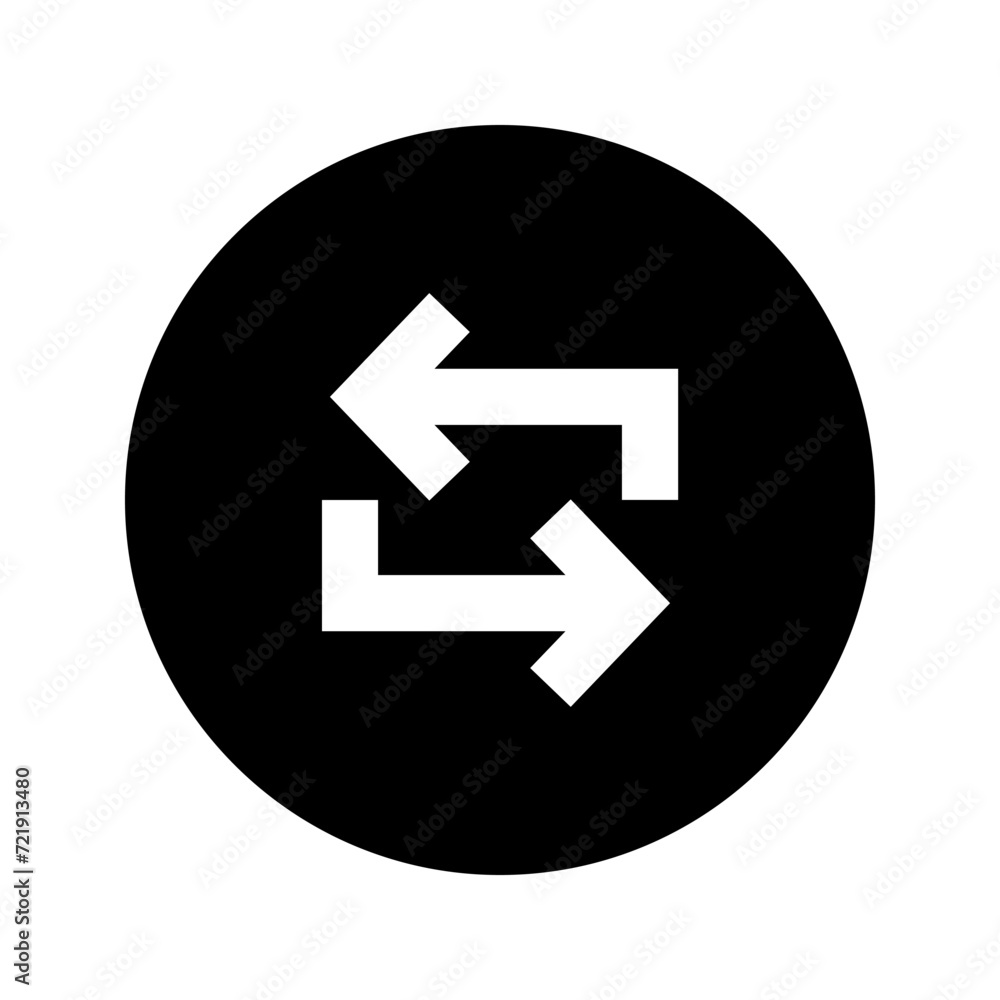 Reverse Left Right Arrow Circular Black Icon Reverse Left Right Arrow Circular Black Icon