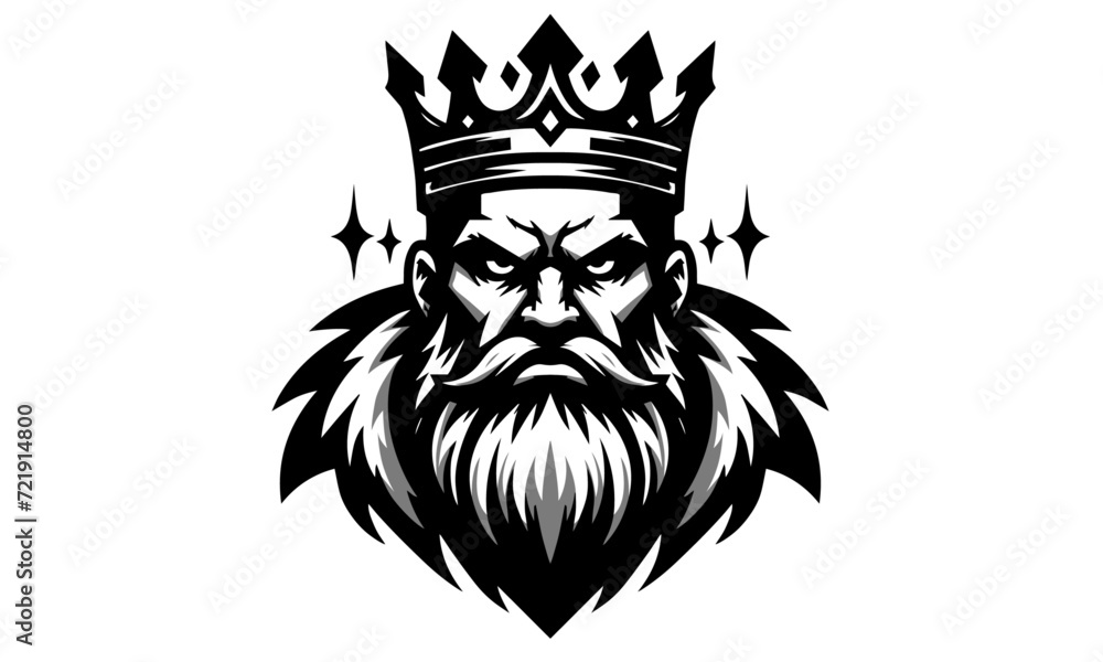 King mascot logo design vector with modern illustration concept style for badge, emblem and t shirt printing