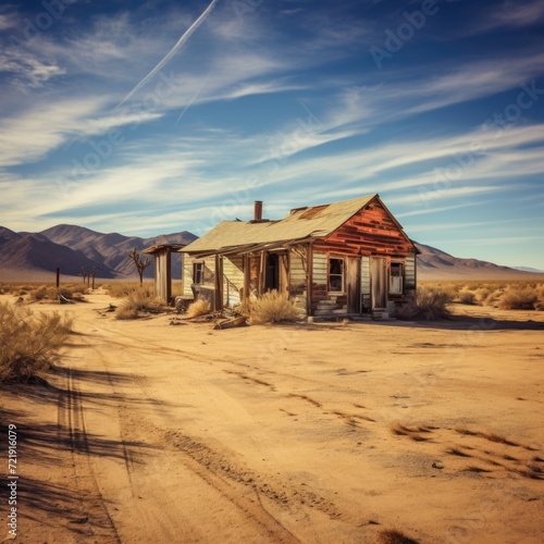 Old american house in the desert.