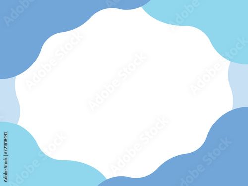 Vector illustration of Abstract background with overlapping three-color fluid shapes (blue)