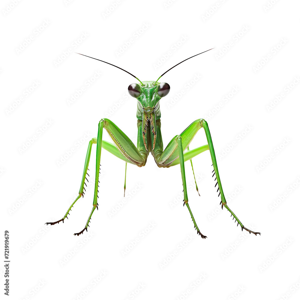 Green mantis isolated on transparent background Green mantis isolated on transparent background