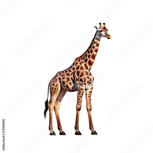 Giraffe Standing on a Transparent Background