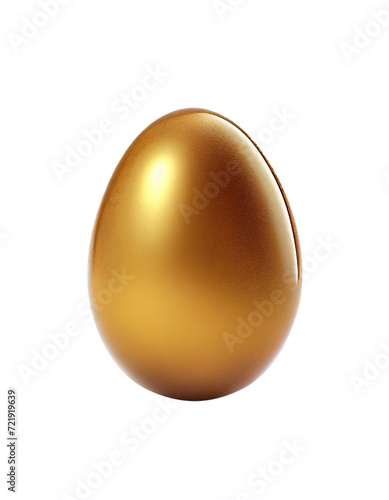 A Shimmering Golden Egg on a Transparent Background