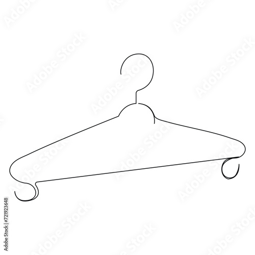 clothes hanger continuous single line outline vector art drawing and simple one line hanger minimalist design