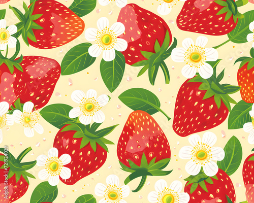seamless pattern with strawberry