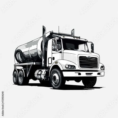 Pump truck in cartoon, doodle style. Image for t shirt. Isolated 2d vector illustration in logo, icon, sketch style, Eps 10. AI Generative