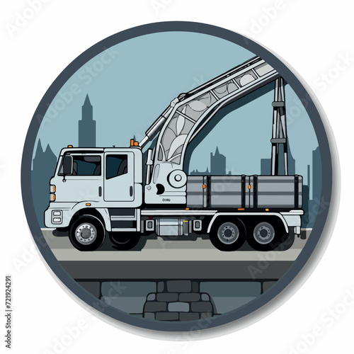 Pump truck in cartoon, doodle style. Image for t shirt. Isolated 2d vector illustration in logo, icon, sketch style, Eps 10. AI Generative