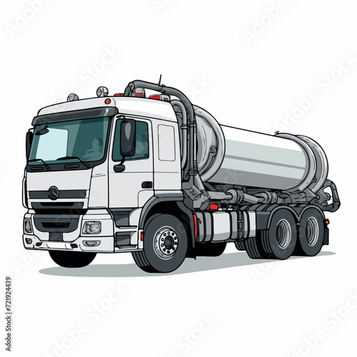 Pump truck in cartoon, doodle style. Image for t shirt. Isolated 2d vector illustration in logo, icon, sketch style, Eps 10. AI Generative