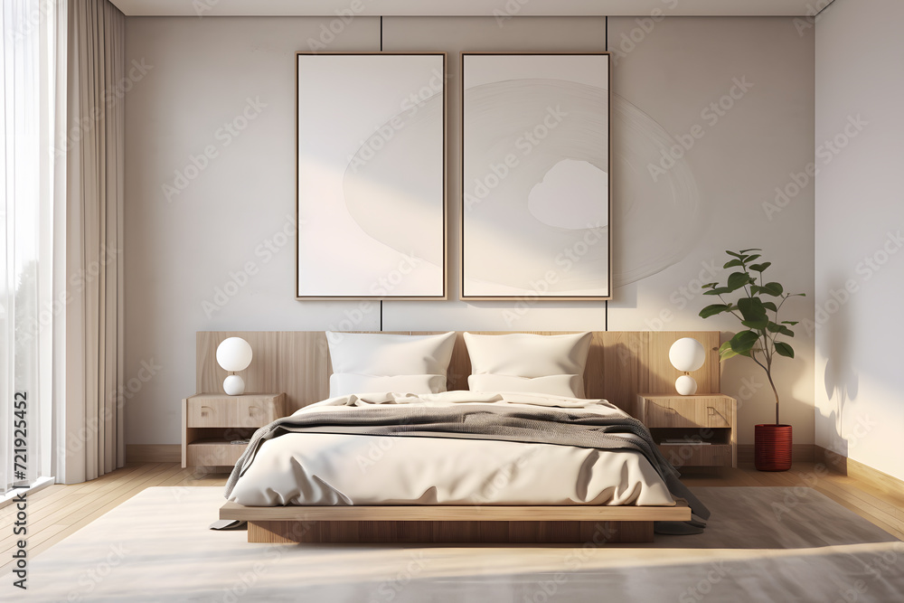 A bedroom featuring a mix of textured wall panels A bedroom featuring a mix of textured wall panels