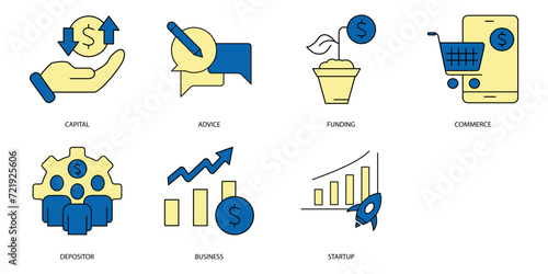 Angel investor icons set .Angel investor pack symbol vector elements for infographic web