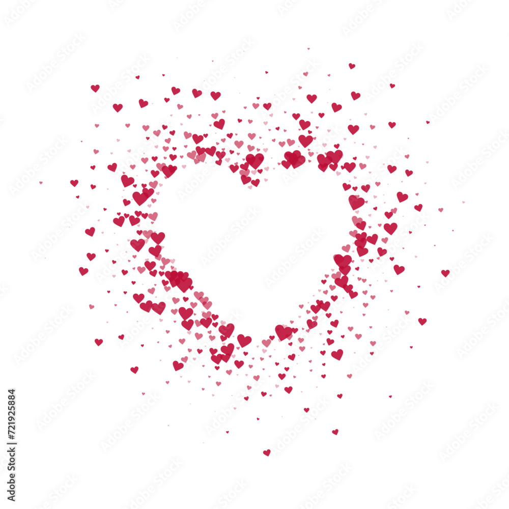 Red hearts scattered on white background. Red hearts scattered on white background.