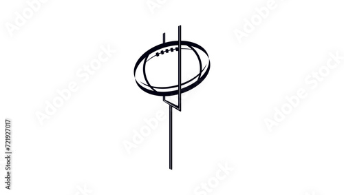 American football gate, sign, black isolated silhouette
