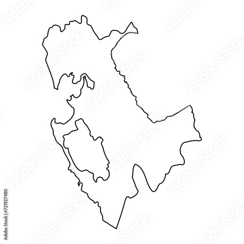 Darien Province map, administrative division of Panama. Vector illustration.