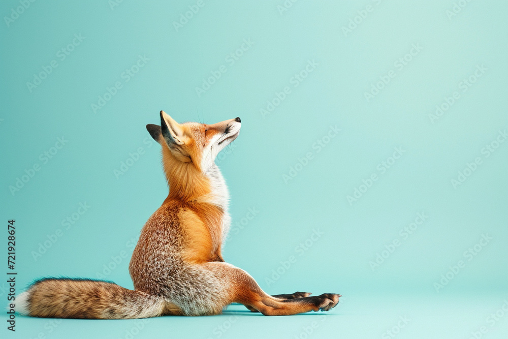 Fototapeta premium The Red Fox Practicing Yoga