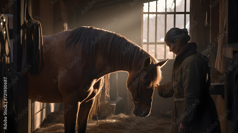 Intimate Equestrian Moment: Gentle Whisper Between Human and Horse AI ...