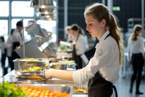 Fototapeta Naklejka Na Ścianę i Meble -  Gastronomy Training Focus