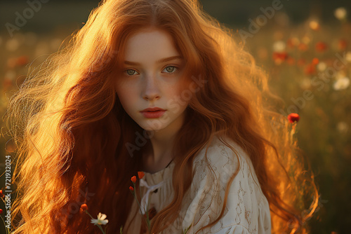 Close-up portrait of a girl in nature, international women's day