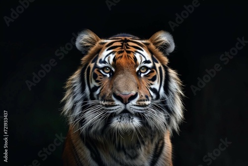 Portrait of a Tiger with a black background © Areesha