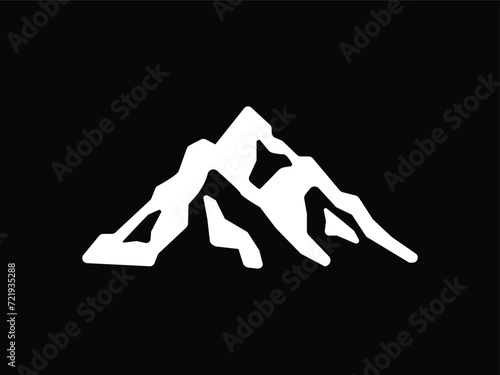 Mountain peak Everest. Highest mountain in the world Nepal. Vector illustration and logo design.