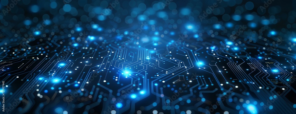 bright futuristic background of electronic circuits and technology, light black and indigo, innovative page design, dotted, luminous shadows, dark navy, cyan, opacity and translucency. generative AI bright futuristic background of electronic circuits and technology, light black and indigo, innovative page design, dotted, luminous shadows, dark navy, cyan, opacity and translucency. generative AI