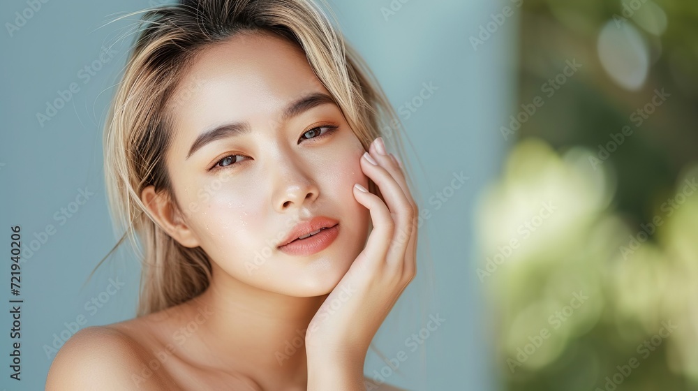 Experience beauty in every detail with a captivating woman's face against a natural background. Nature meets elegance in our timeless portrayal. Generative AI Experience beauty in every detail with a captivating woman's face against a natural background. Nature meets elegance in our timeless portrayal. Generative AI