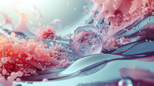 A mesmerizing 3D abstract render bursting with creative energy and vibrant colors.