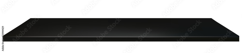 Black Metal steel countertop,Empty shelf for Kitchen decoration. Vector realistic mockup iron table top on white background with spot light. Bar desk surface element for product display Black Metal steel countertop,Empty shelf for Kitchen decoration. Vector realistic mockup iron table top on white background with spot light. Bar desk surface element for product display