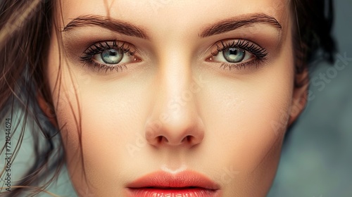 Wallpaper Mural Captivate with a photo showcasing the enchanting blue eyes of a beautiful European woman. Explore the allure in every glance. Generative AI Torontodigital.ca