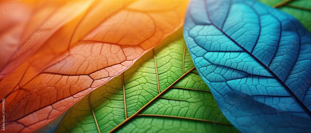 Fototapeta premium A wallpaper with colorful leaves, generative AI