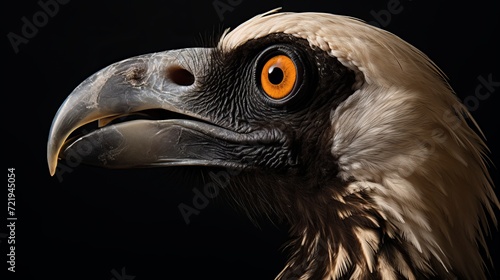 A close-up of the head of a kasuari bird from a side perspective.