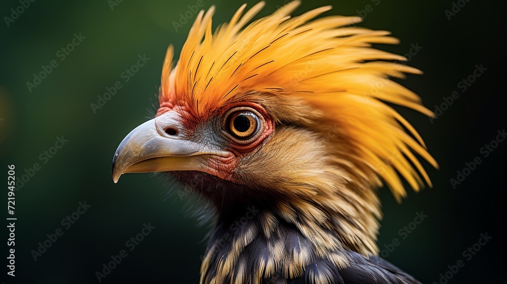 A close-up of the head of a kasuari bird from a side perspective. A close-up of the head of a kasuari bird from a side perspective.