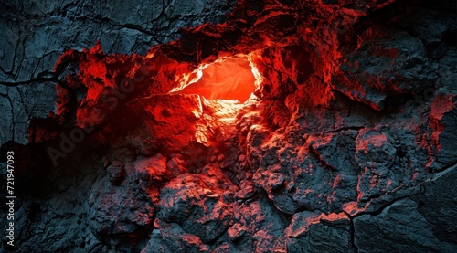 a lava rock with a bright light