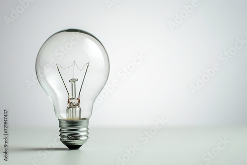 A lone light bulb casts a soft glow against the stark white background, illuminating the darkness and evoking a sense of warmth and comfort in an otherwise empty room