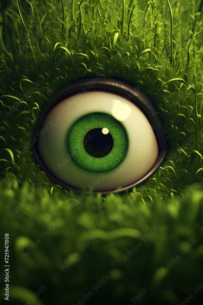 Fototapeta premium a green eyeball in grass