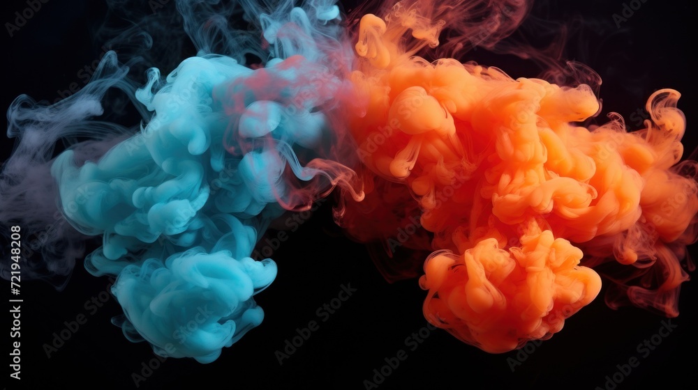 Fototapeta premium a blue and orange smoke