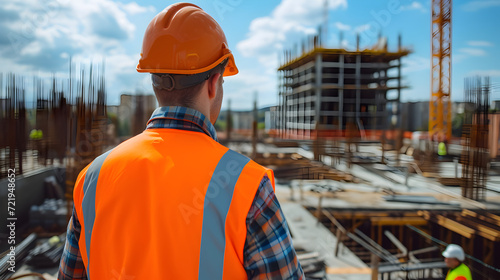 Young Engineer Overseeing Construction Site