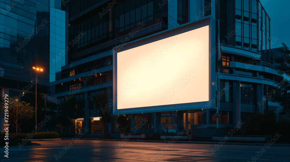 A blank billboard on the wall. A blank billboard on the wall.