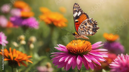 Butterfly on flower, Monarch butterfly on flower  butterfly sitting on flower wallpaper   © Tilak