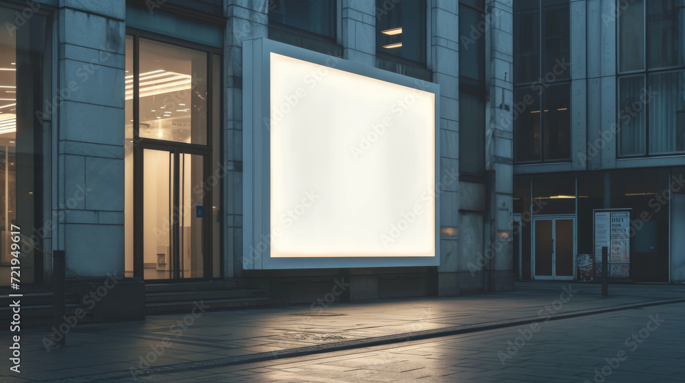 A blank billboard on the wall. A blank billboard on the wall.