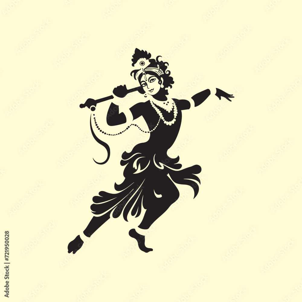 Krishna Silhouette Vector Art, Icons, and Graphics Krishna Silhouette Vector Art, Icons, and Graphics
