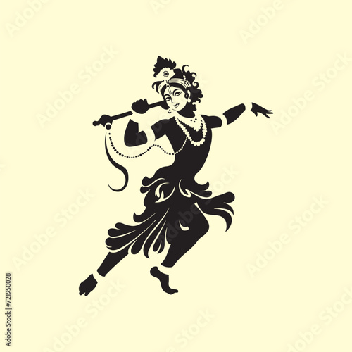 Krishna Silhouette Vector Art, Icons, and Graphics