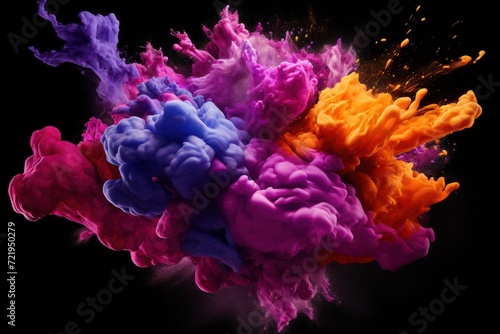 a colorful smoke in the air