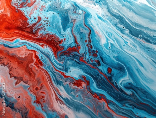 a blue and red liquid