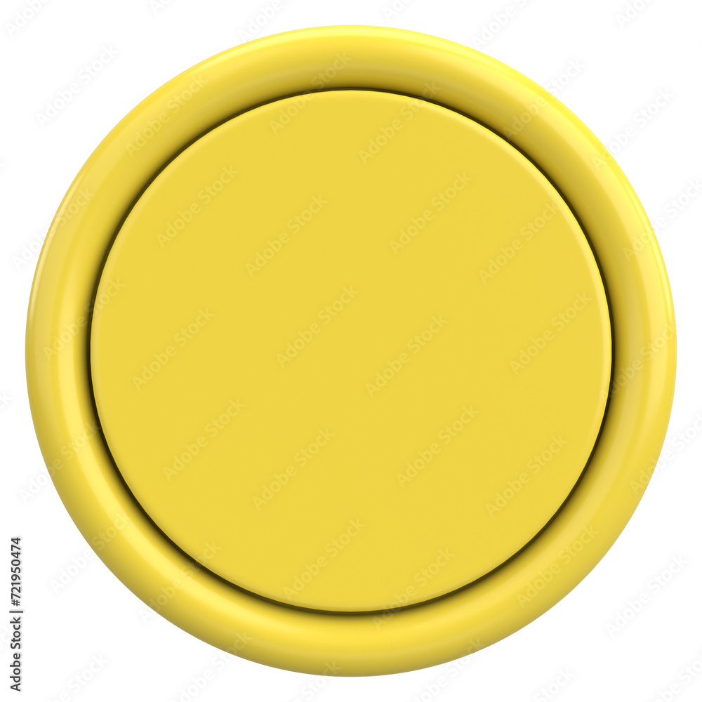 3D circle button. Empty button. 3D illustration.